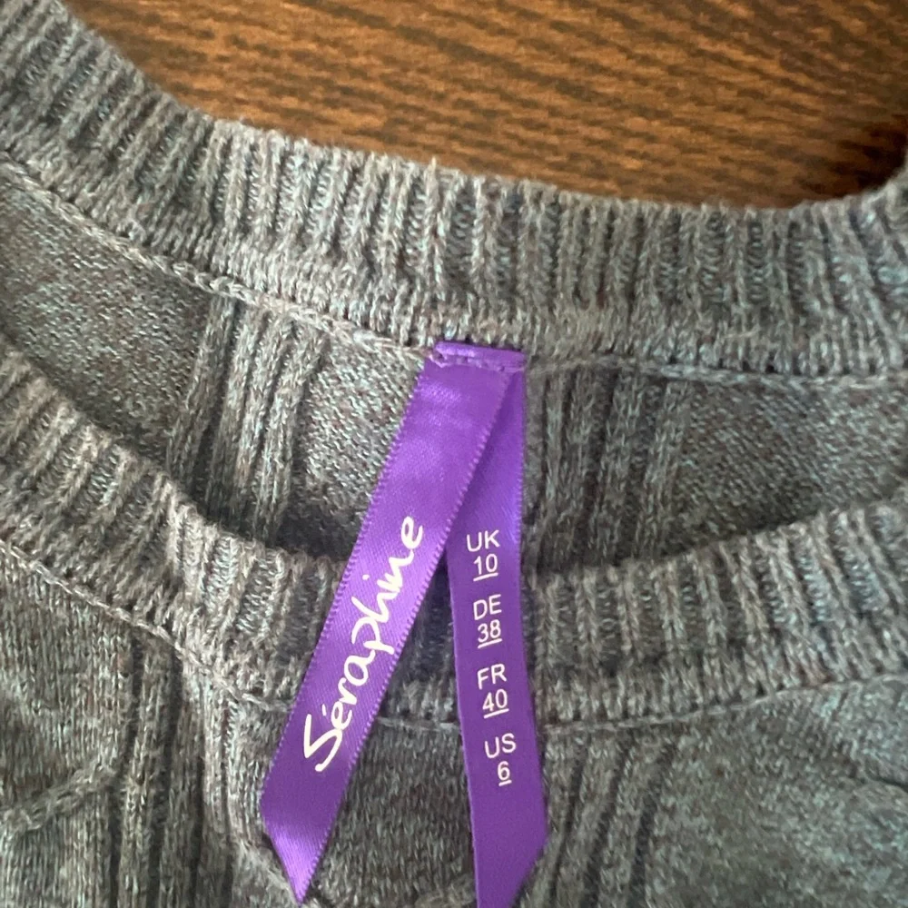 Seraphine - Maternity & nursing - Gray Sweater knit Dress with Button Accents - Picture 2 of 4